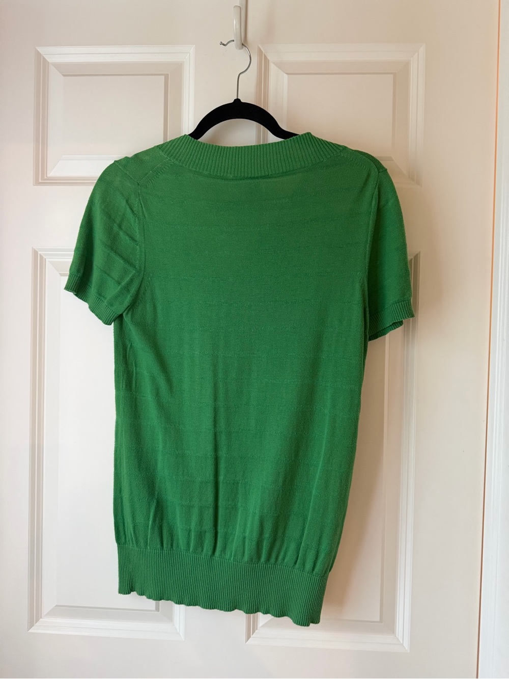 GAP Kelly Green V-Neck Short Sleeve Lightweight Sweater Casual Preppy - Picture 4 of 4